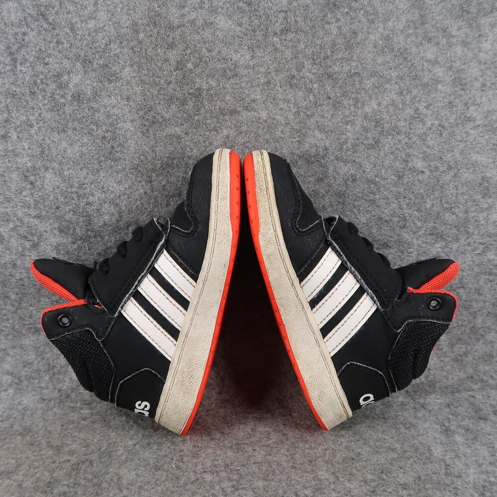 Adidas Shoes Toddler 8K Sneakers Mid Casual Hook N Loop Easy On Kids Black Red - Picture 10 of 14